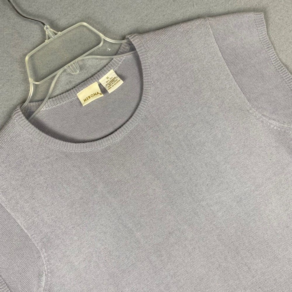Merona Lavender Silk Cashmere Blend Sleeveless Crew Neck Sweater Shell XL
